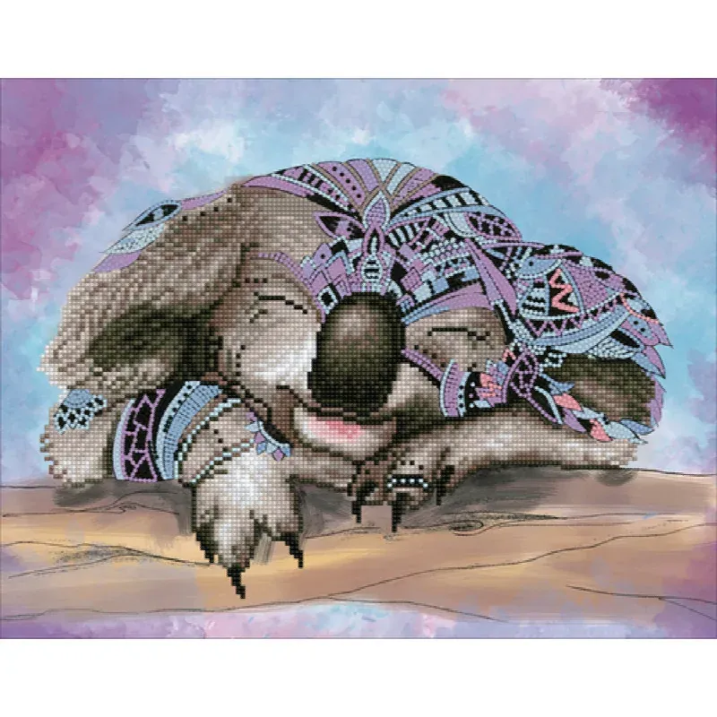 Kit broderie diamant rêves de koala, 45,5 x 35,5 cm