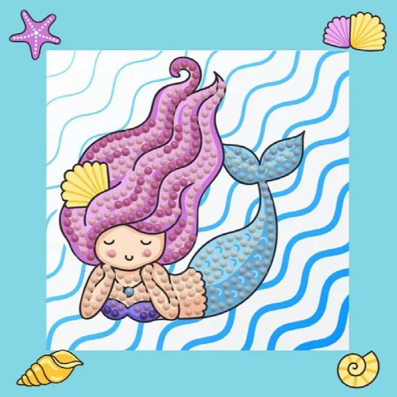 Kit broderie diamant Rêves de sirène, 13 x 13 cm