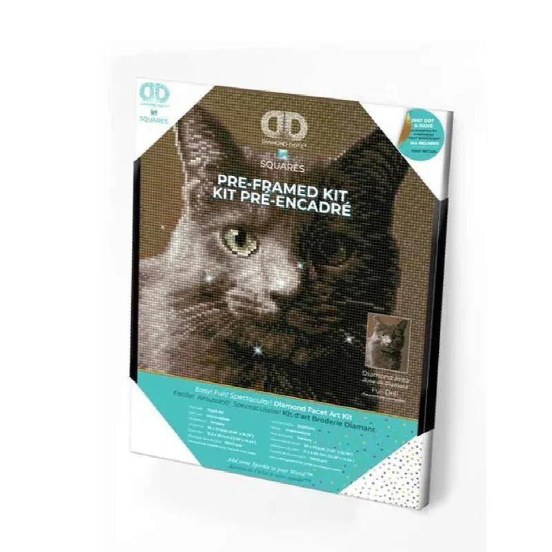 Kit broderie diamant Smokey carré, 37.50 x 30 cm