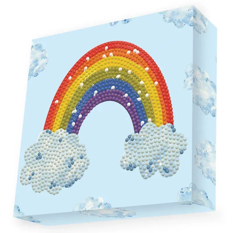 Kit broderie diamant sourire arc-en-ciel, 15 x 15 cm