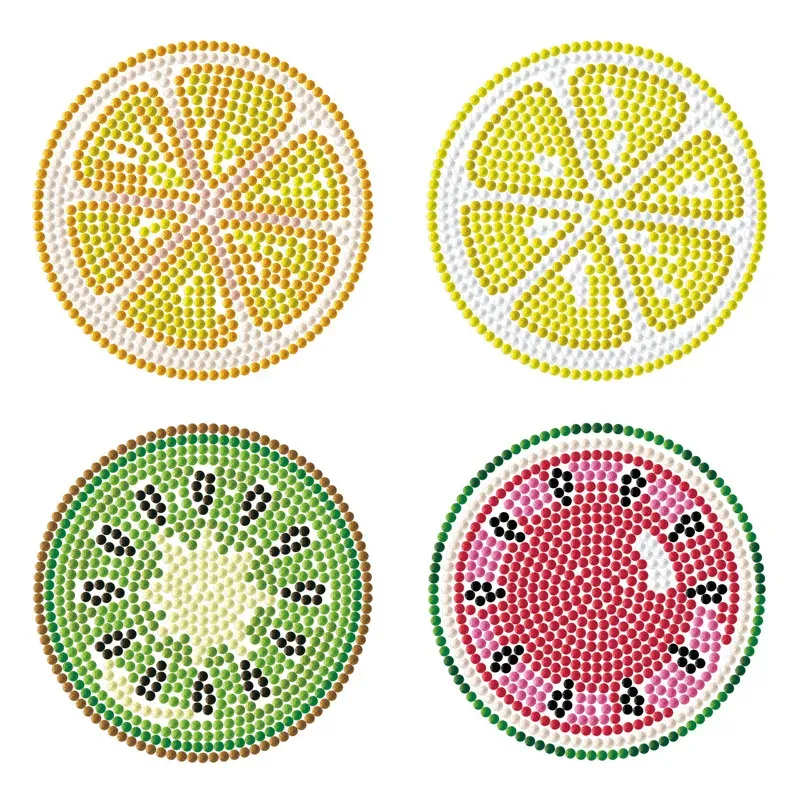 Kit broderie diamant sous-verres tutti frutti