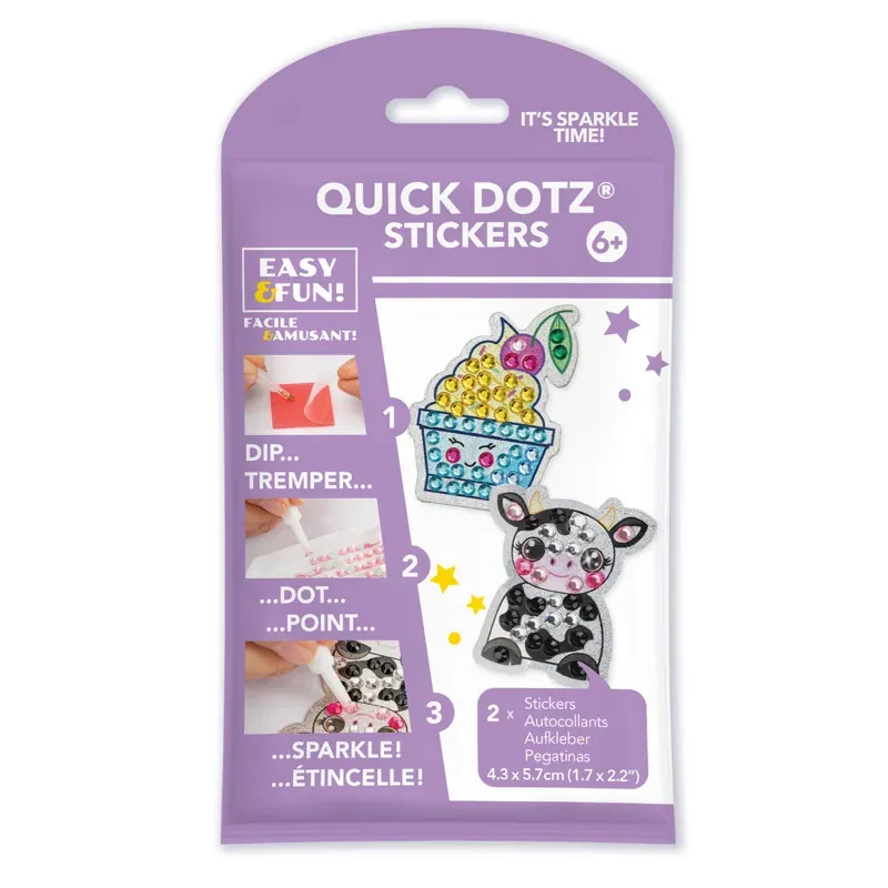 Kit broderie diamant stickers glace et vache pour enfants