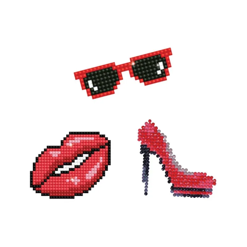 Kit broderie diamant stickers Kiss, lot de 3 motifs