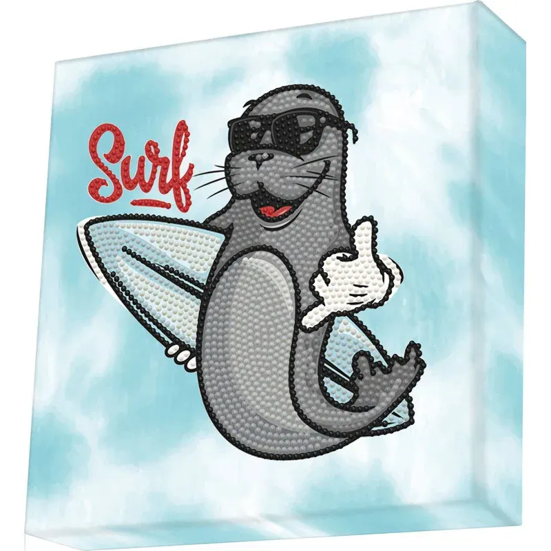 Kit broderie diamant Surf sur boîte à accrocher