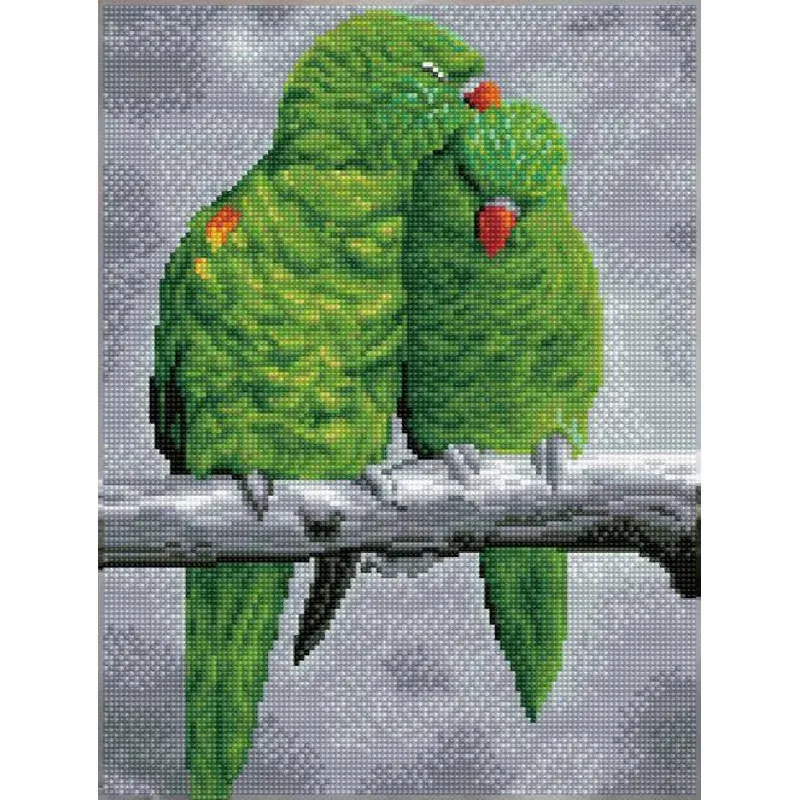 Kit broderie diamant Sweet Perch encadré, 31 x 41 cm