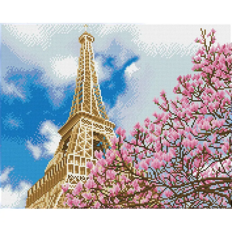 Kit broderie diamant Tour Eiffel, 40 x 50 cm