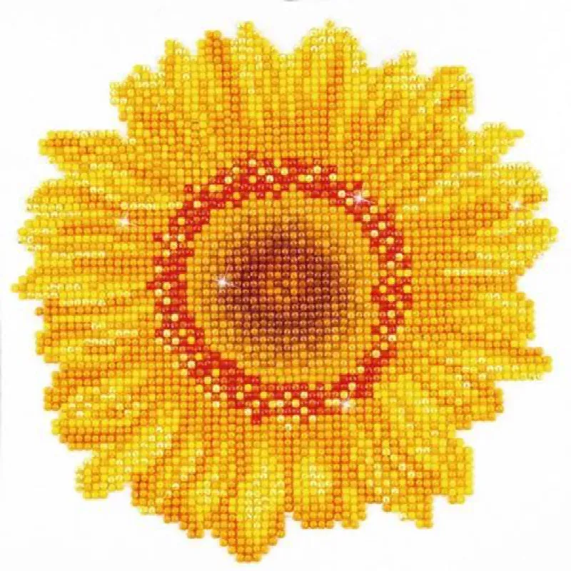 Kit broderie diamant tournesol débutant, 20 x 20 cm
