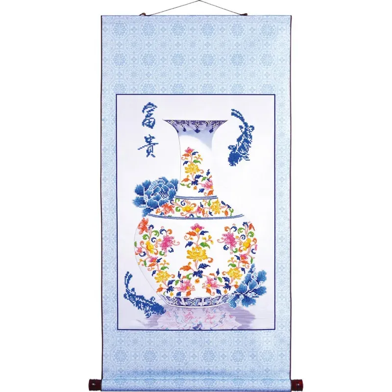 Kit broderie diamant vase de prospérité, 61.2 x 41.4 cm