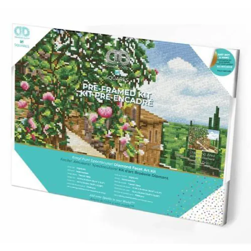 Kit broderie diamant vue Toscane pré-encadré, 31 x 41 cm