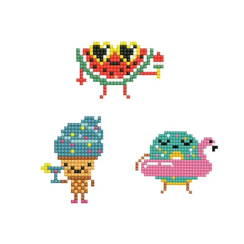 Lot de 3 stickers broderie diamant accessoires mode