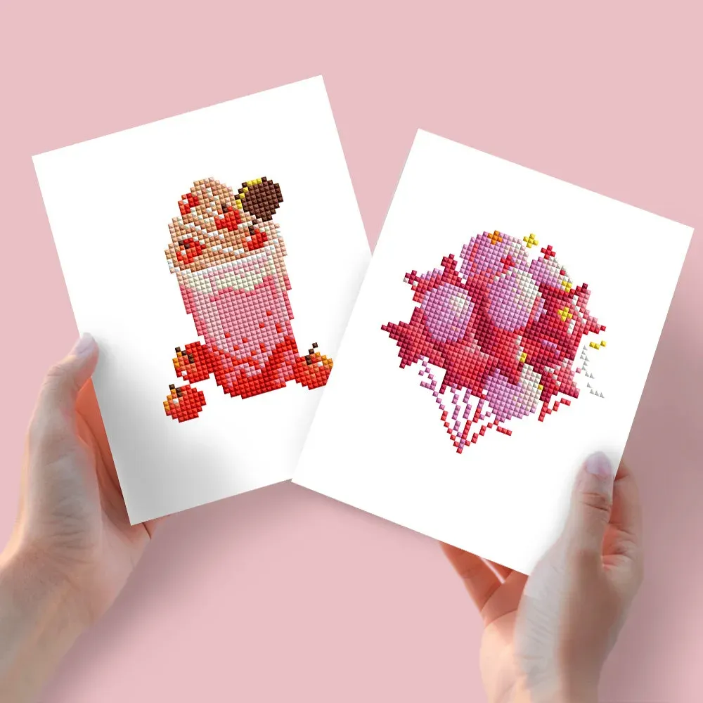Broderie diamant (2 pièces) - Boissons et Fleurs
