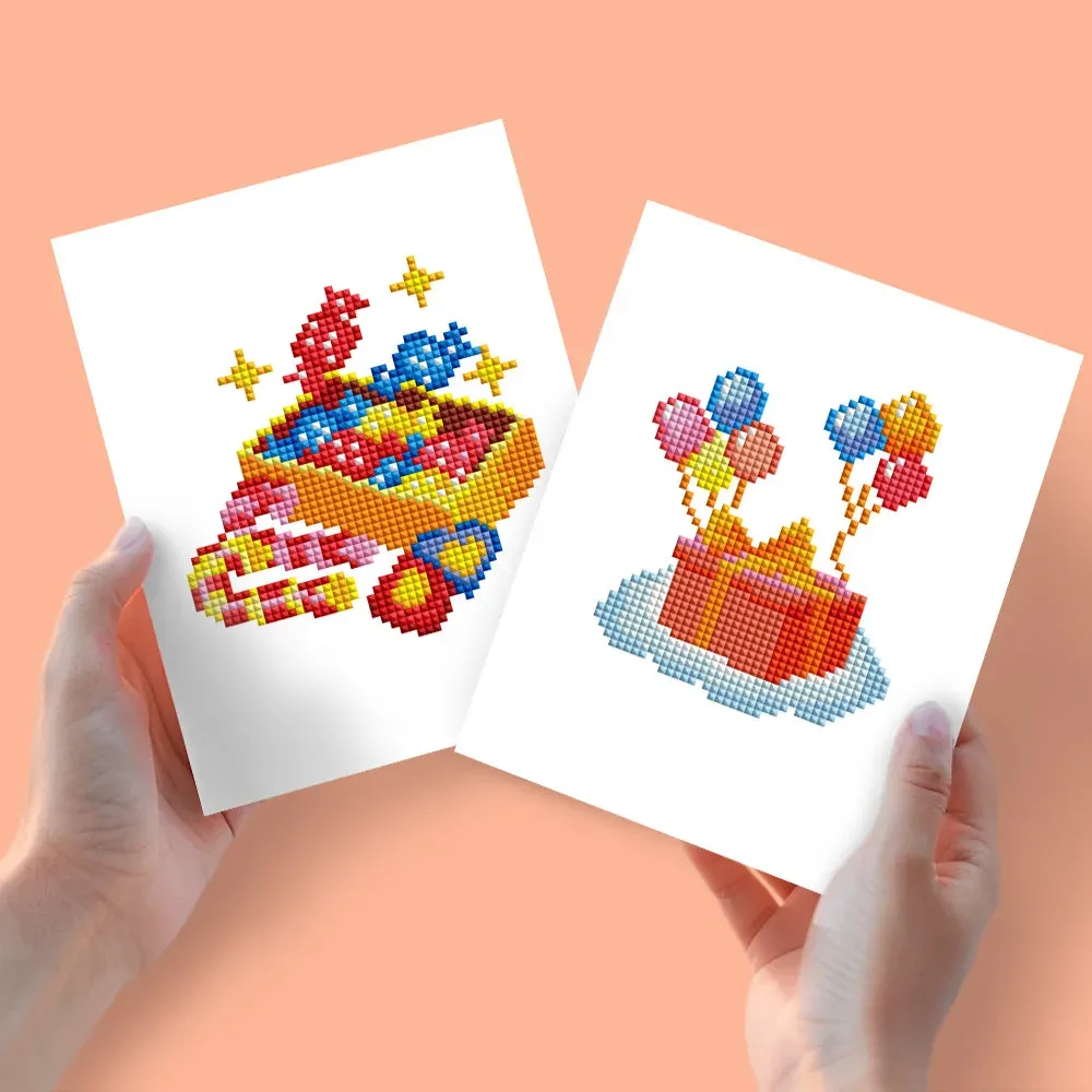 Broderie diamant (2 pièces) - Boîtes et Ballons