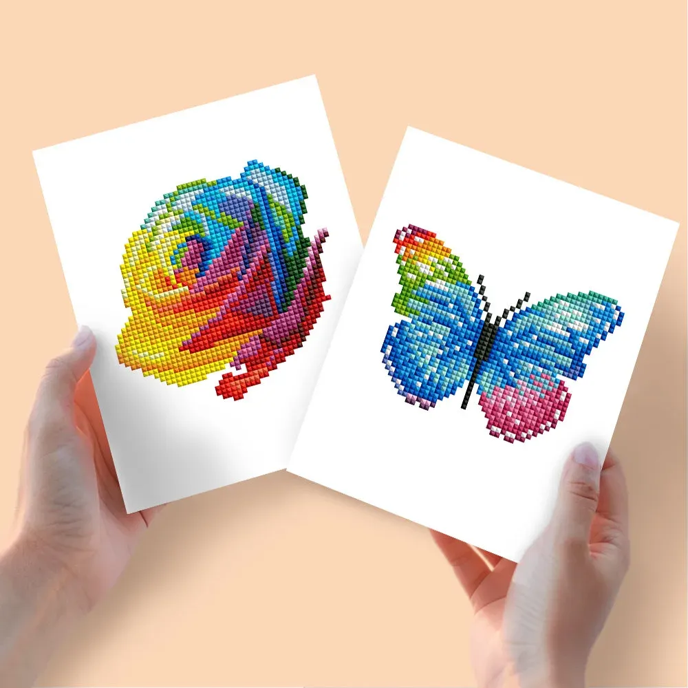 Broderie diamant (2 pièces) - Cadeaux de Noël et Silhouette colorée