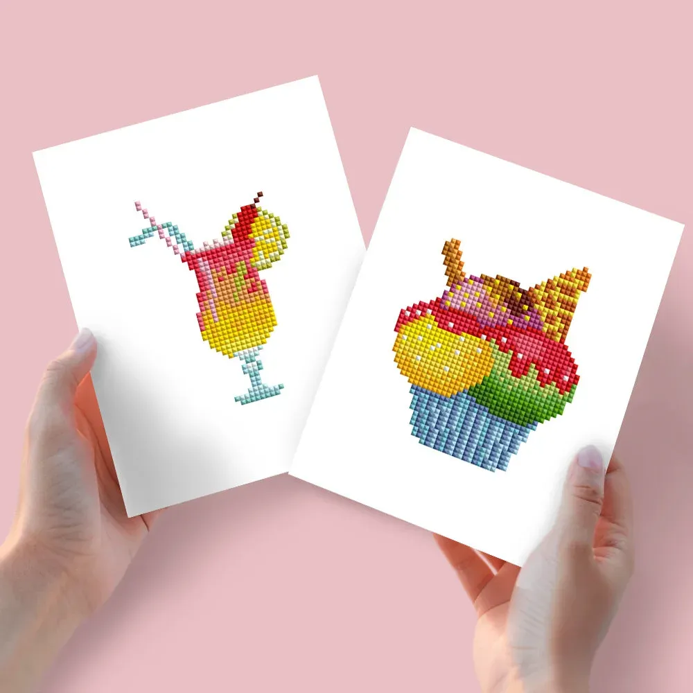 Broderie diamant (2 pièces) - Cocktail et Cupcake