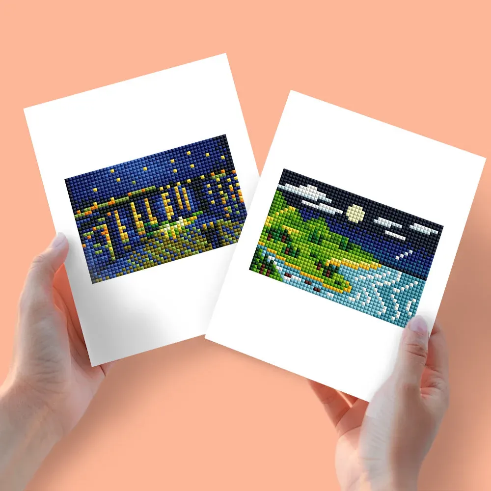 Broderie diamant (2 pièces) - Paysages de Jour et de Nuit