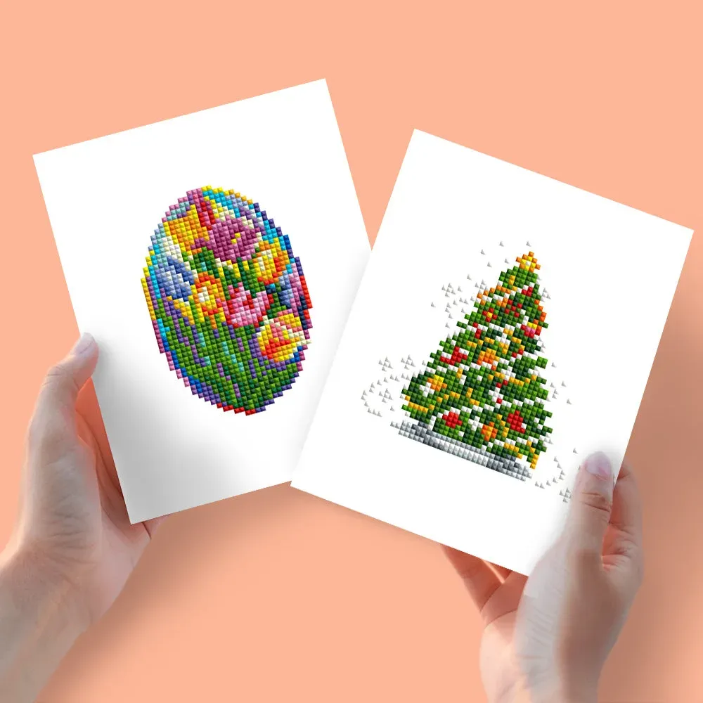 Broderie diamant (2 pièces) - Œufs de Pâques et Sapins de Noël