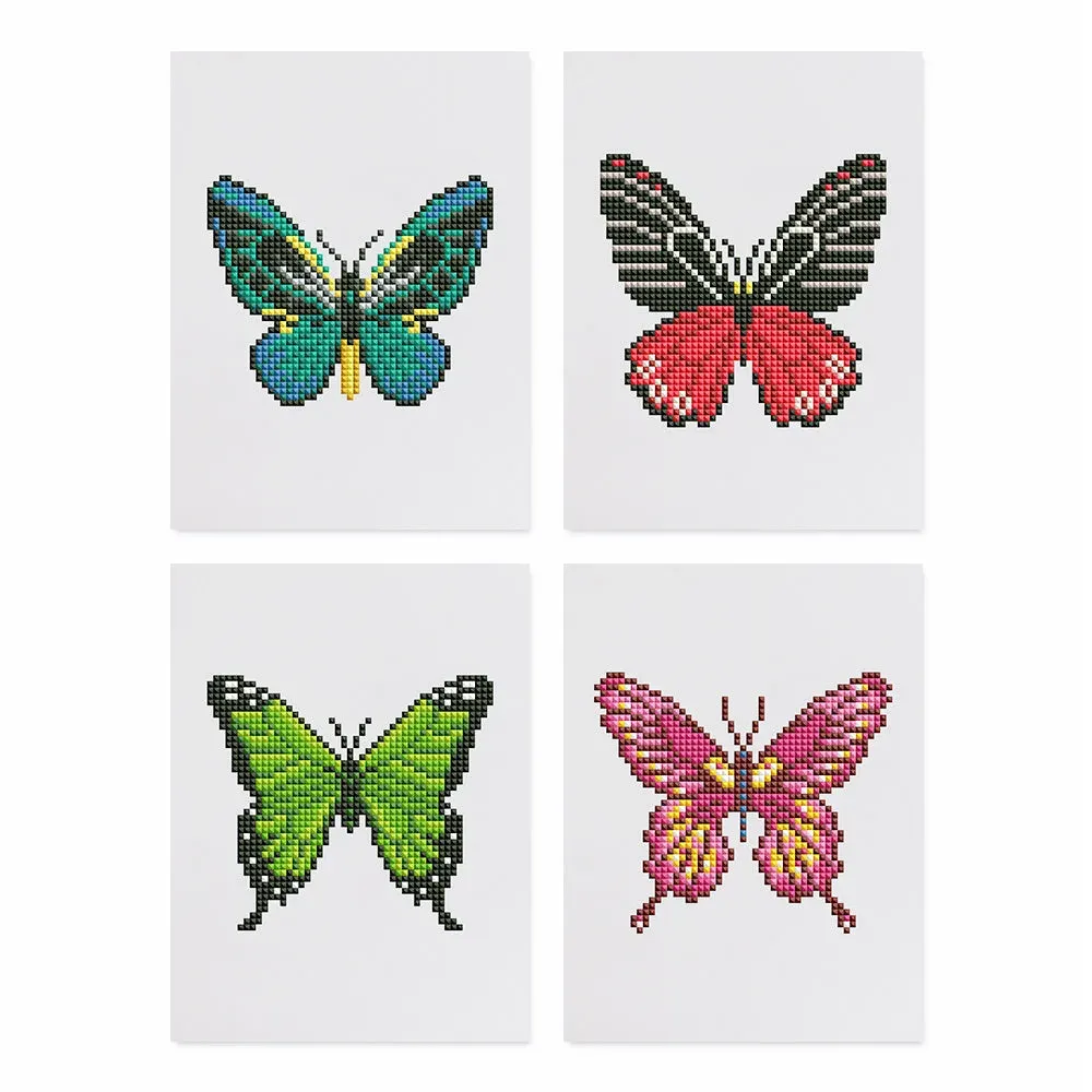 Broderie diamant (4 pièces) - Ailes Vibrantes : Un Quartet de Papillons