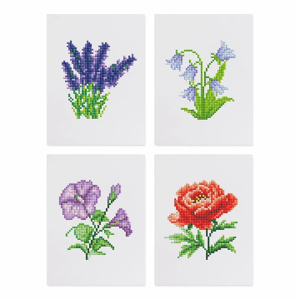 Broderie diamant (4 pièces) Sans Cadre - Quartet Floral