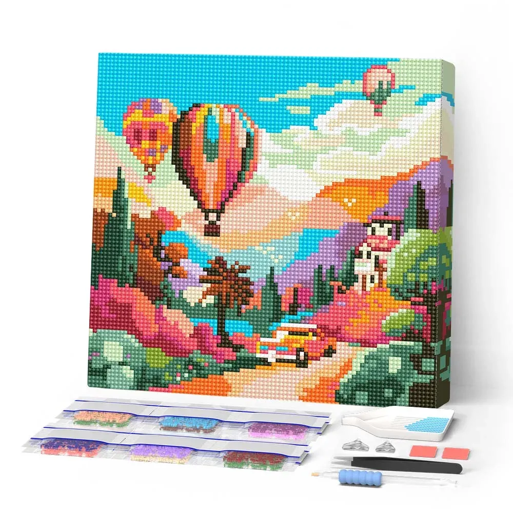 Broderie diamant Ballons au-dessus de la Vallée
