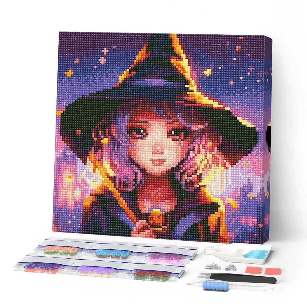Broderie diamant Charmante Petite Sorcière