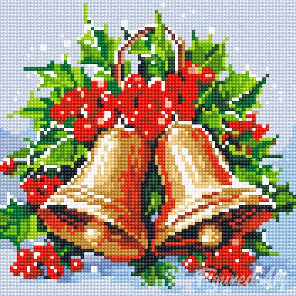 Broderie diamant Cloches de Noël