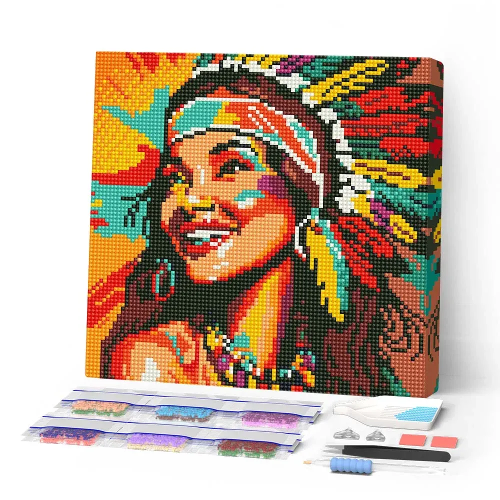 Broderie diamant Femme Native Pop Art