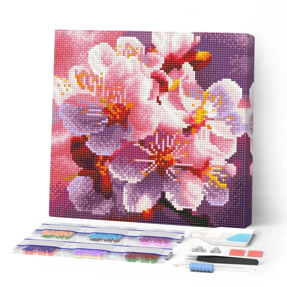 Broderie diamant Floraison des Cerisiers