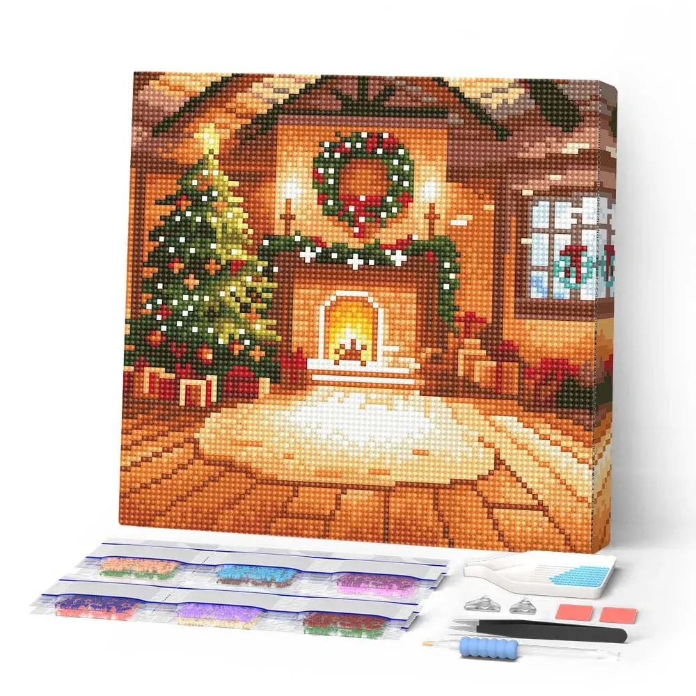 Broderie diamant Intérieur de Noël Douillet
