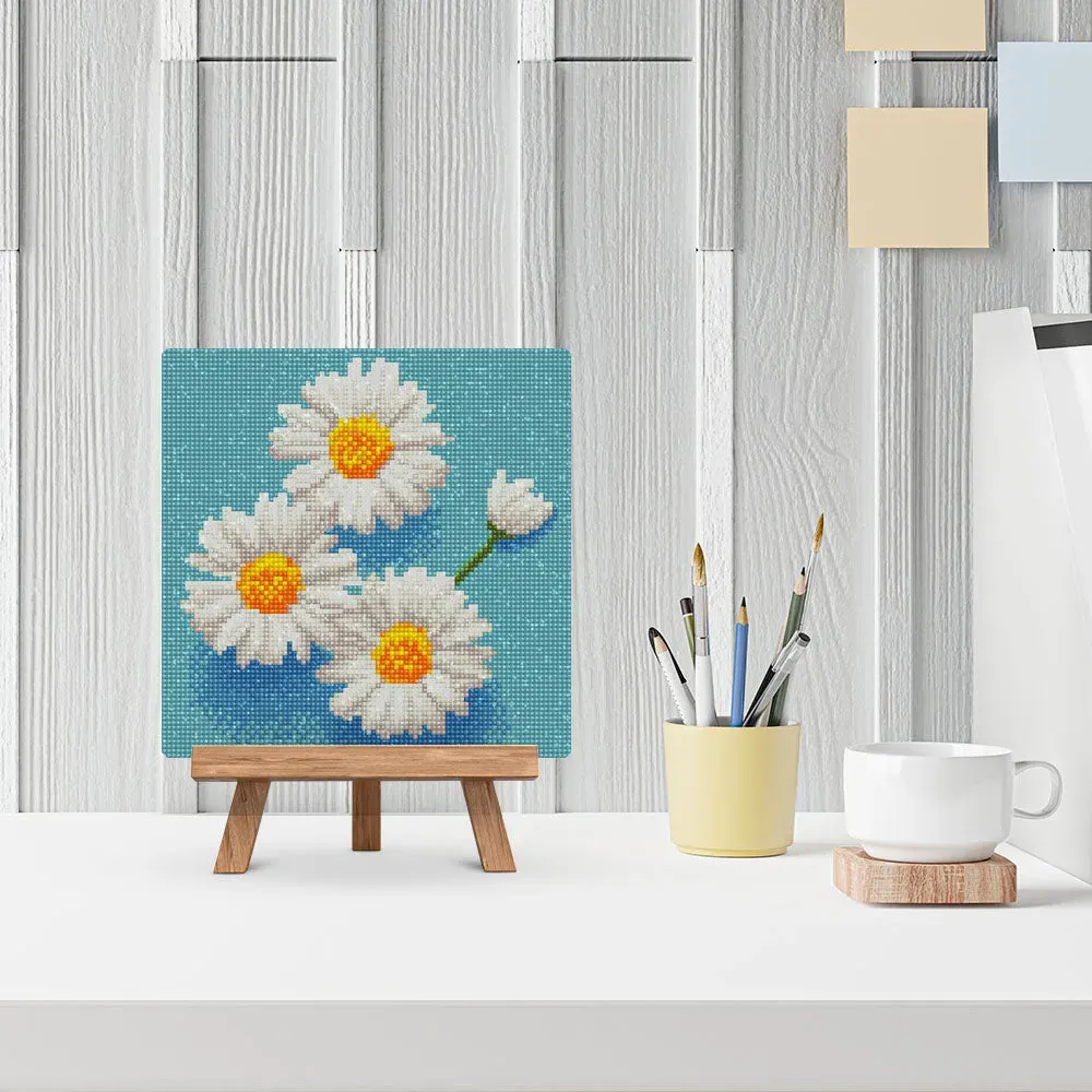 Broderie diamant Jolies Marguerites Blanches