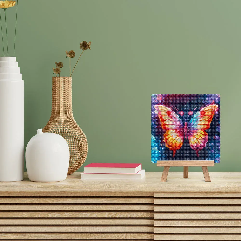 Papillon Éclatant - Mini Broderie Diamant 25x25cm sur Châssis