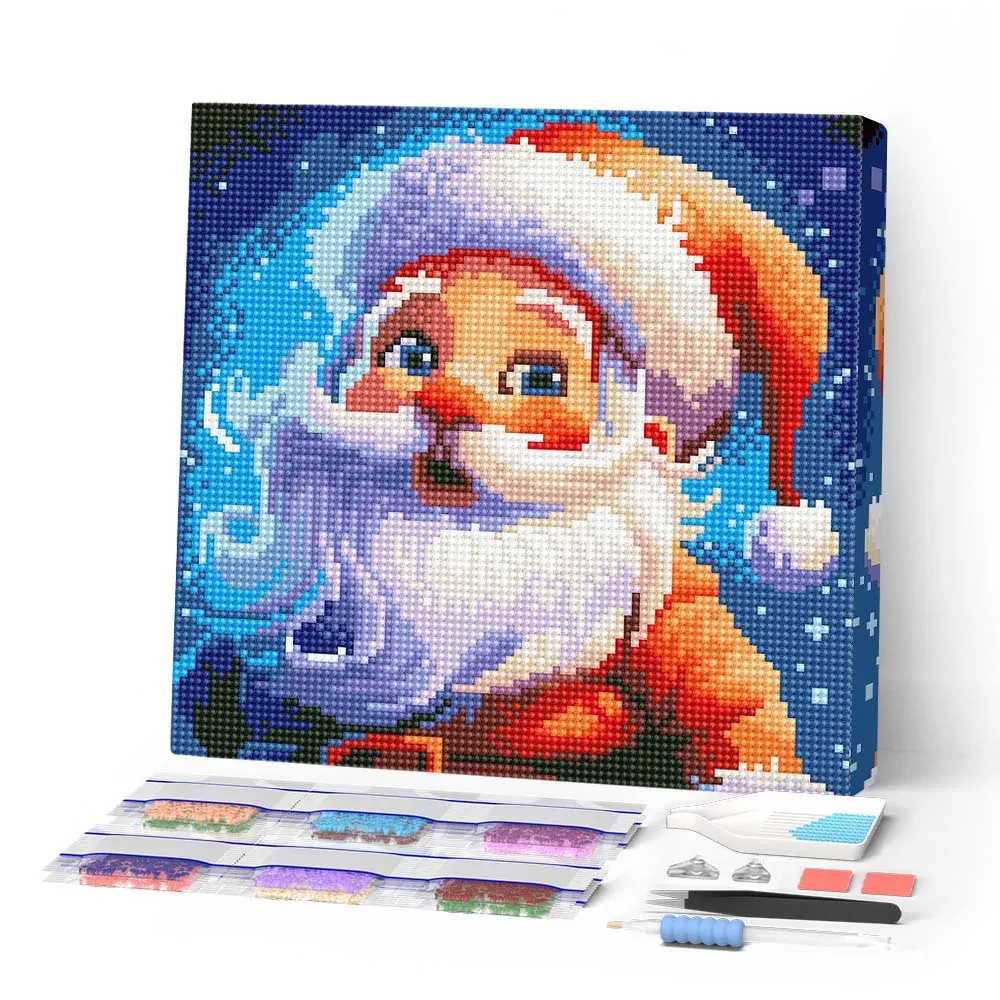 Broderie diamant Père Noël Souriant