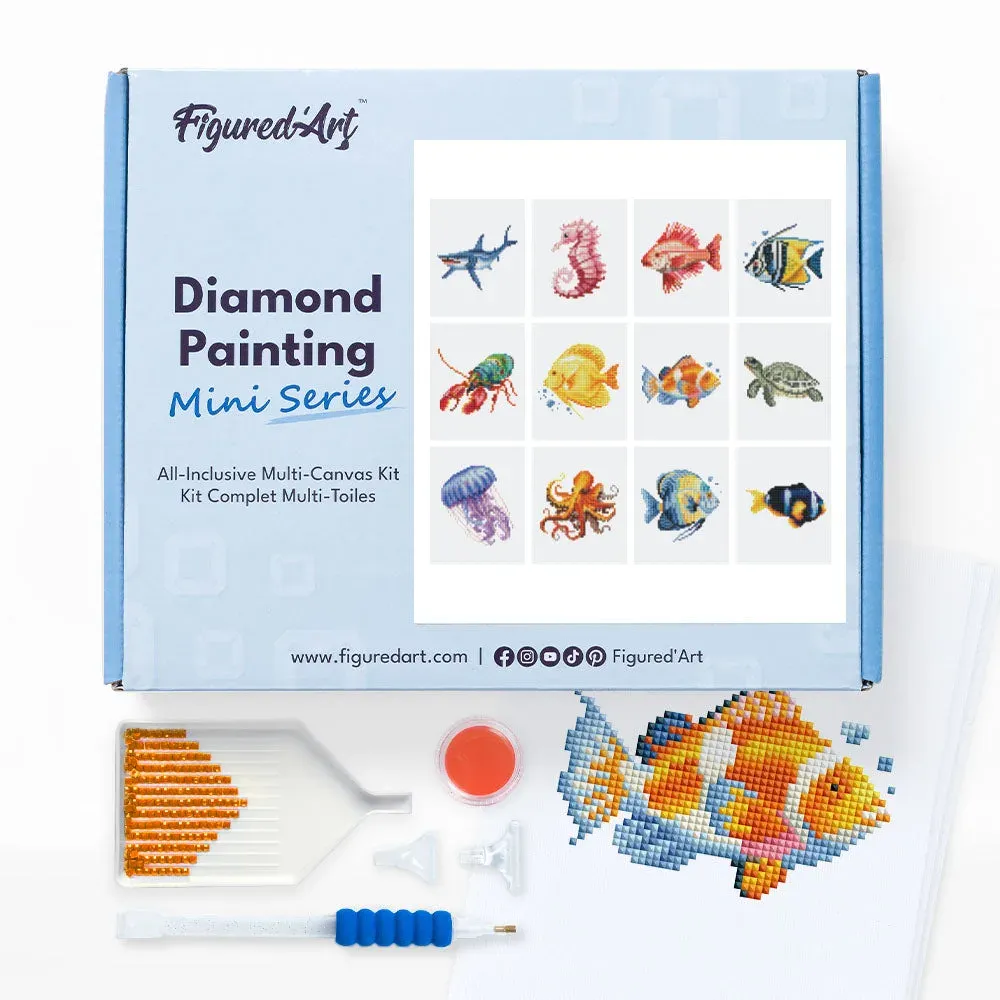 Broderie diamant Poissons