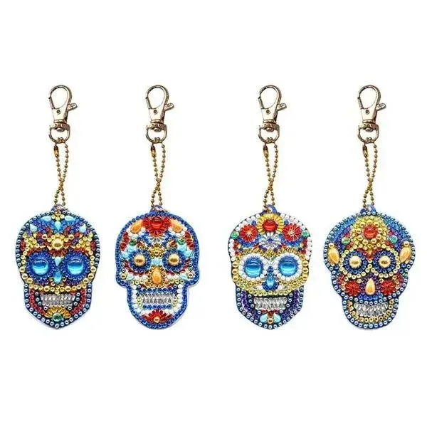 Pendentifs Crâne à Broder - Ensemble de 4 Pièces Diamond Painting