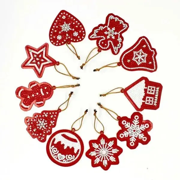 Pendentifs Sapin de Noël - 10 pièces pour diamond painting festif