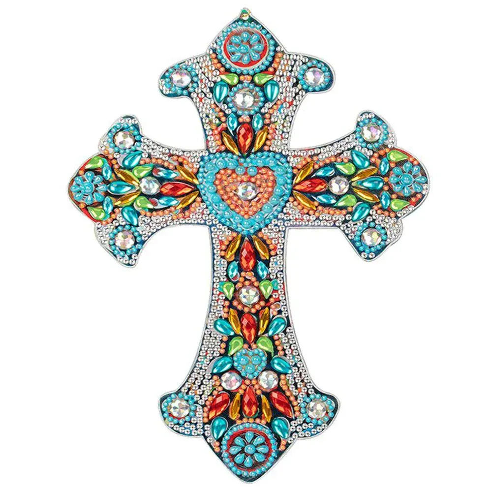 Pendentif décoratif Croix avec Cœur pour diamond painting