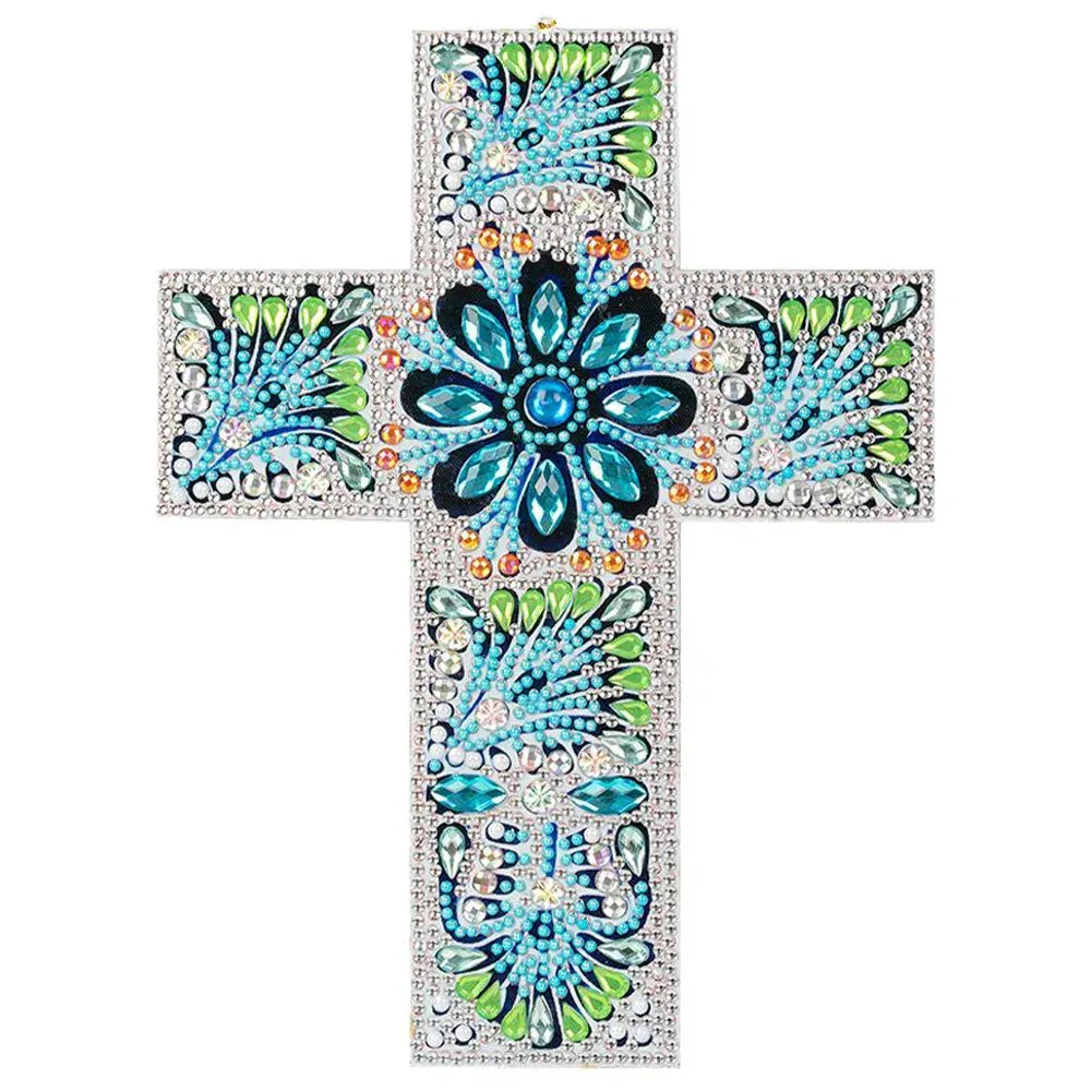 Pendentif décoratif Croix Bleue pour diamond painting à suspendre