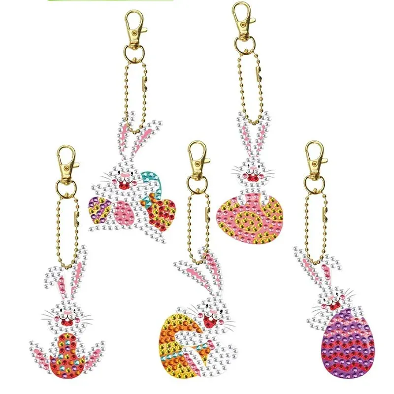 Pendentifs Diamond Painting Lapin de Pâques - Ensemble de 3 pièces
