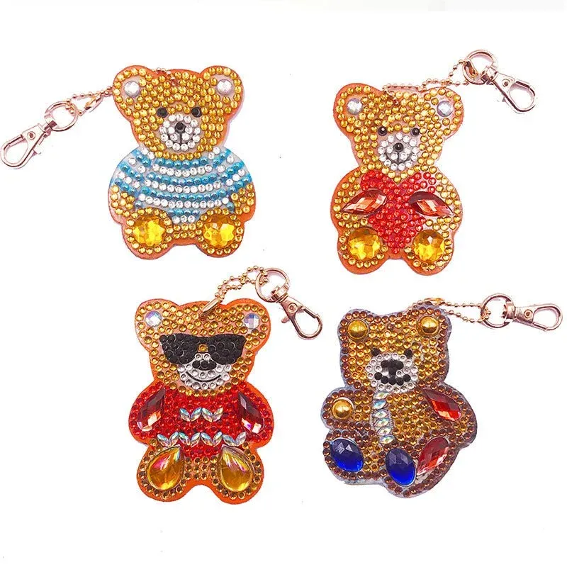 Pendentif Diamond Painting 5D Ours - Ensemble de 4 pièces