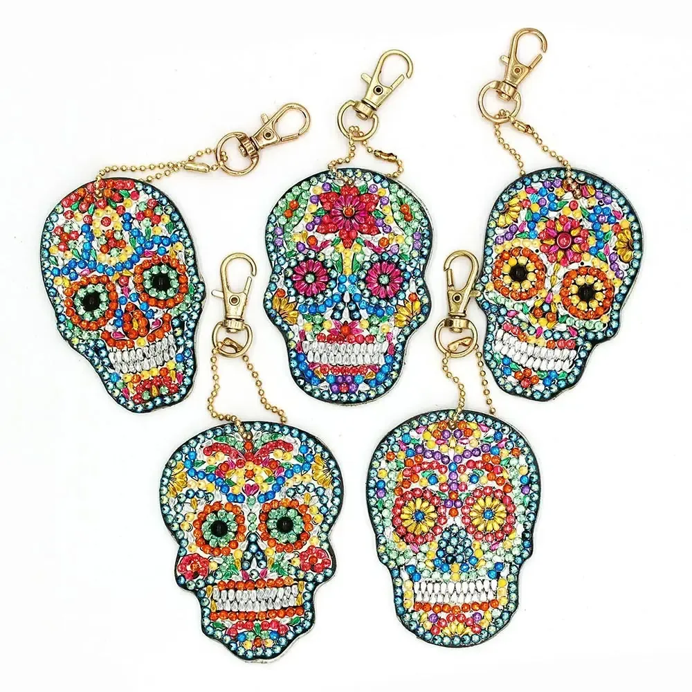 Pendentifs Diamond Painting Crâne - Ensemble décoratif de 5 pièces