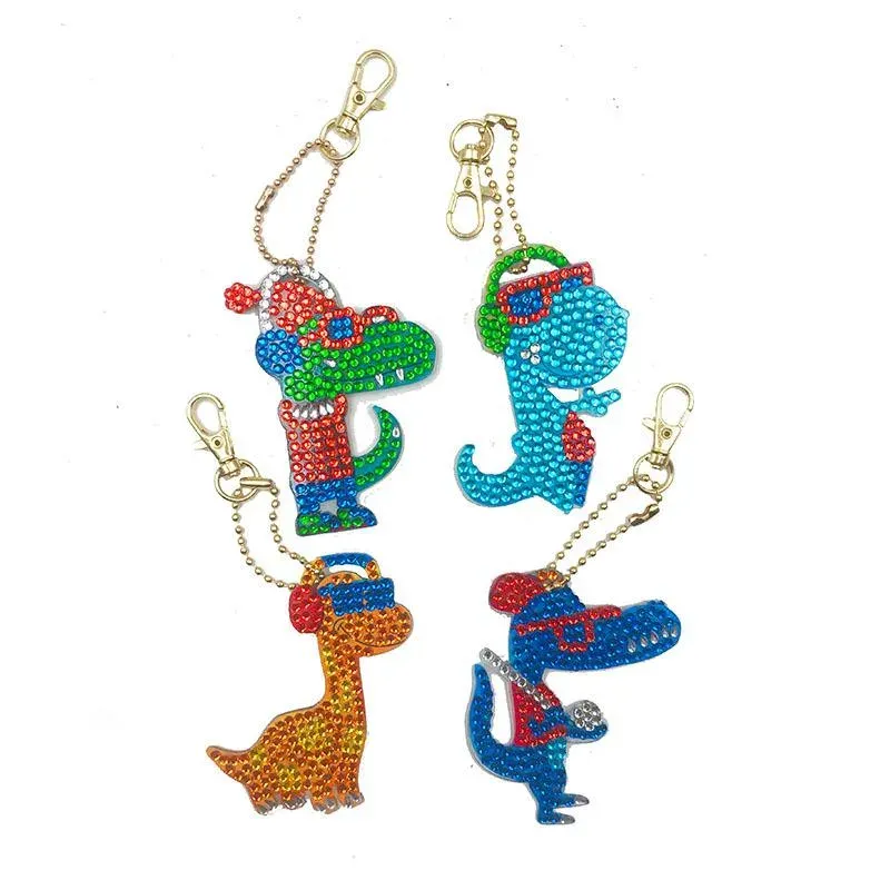 Pendentif Diamond Painting Dinosaures Cool - Ensemble de 4 pièces