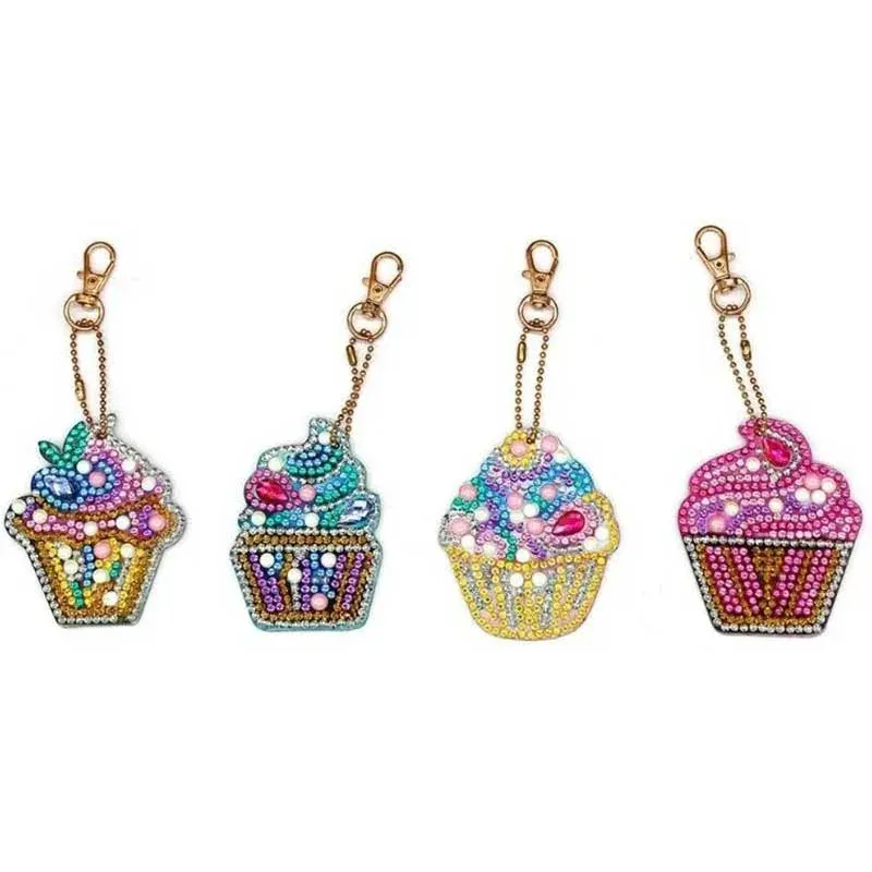 Pendentifs Diamond Painting Muffin - Ensemble de 4 pièces décoratives