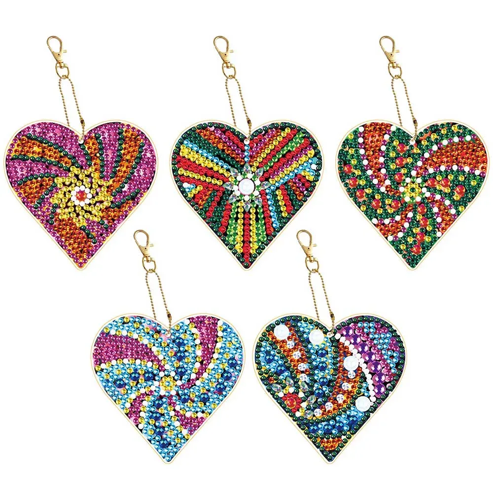 Ensemble de 5 pendentifs cœur pour diamond painting à personnaliser - 2