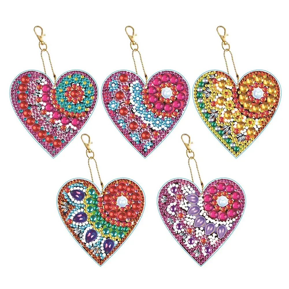 Ensemble de 5 pendentifs cœur pour diamond painting à personnaliser - 4