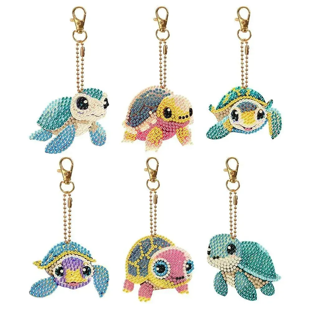 Pendentif Tortue Diamond Painting - Kit 6 pièces