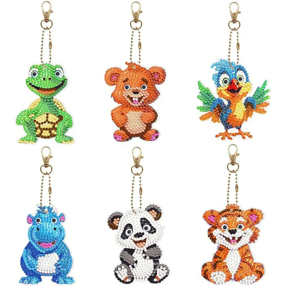 Pendentifs Animaux Diamond Painting - Lot de 6 pièces