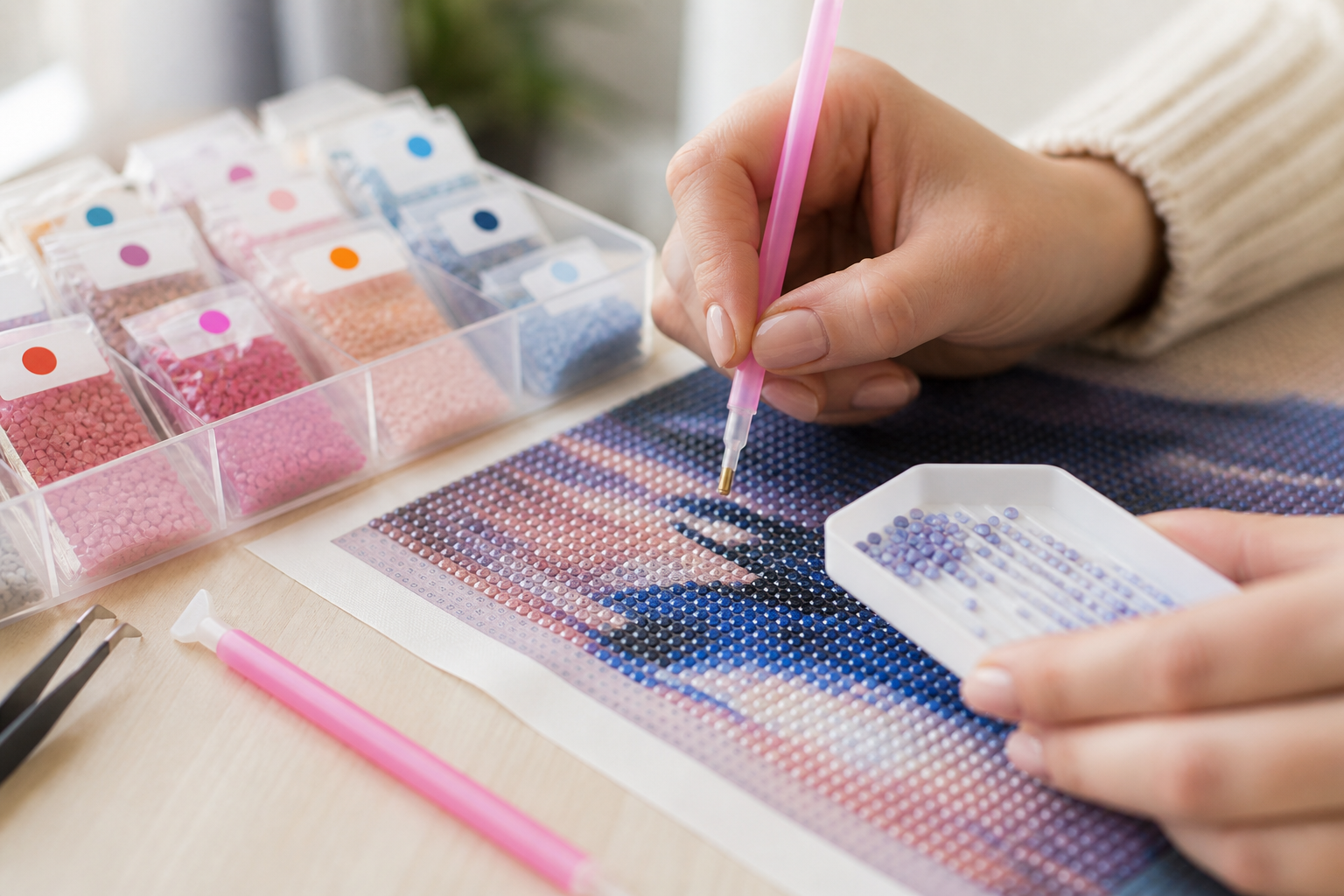 Les perles de diamond painting donnent vie à votre tableau
