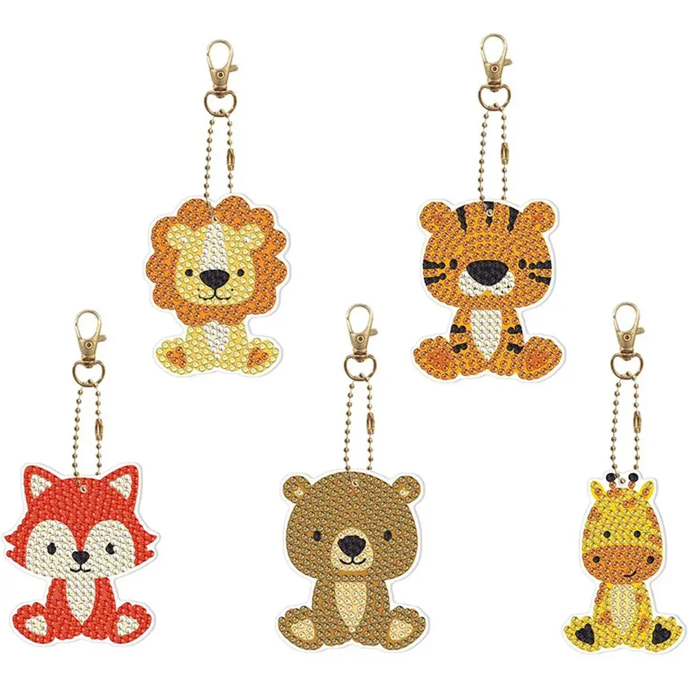 Porte-Clés Diamond Painting Animaux - Ensemble de 5 pièces