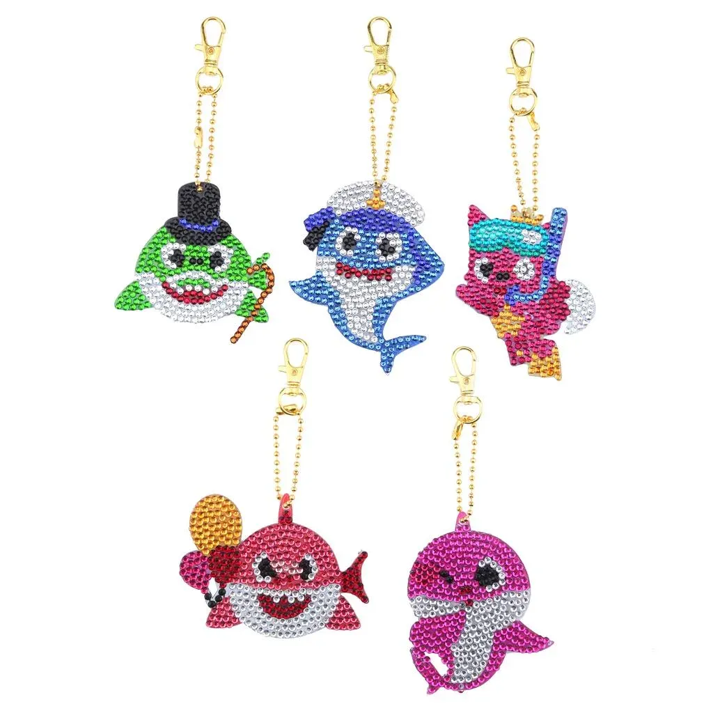 Porte-clés Diamond Painting Animaux Sous-Marins - 5 Pièces à Broder