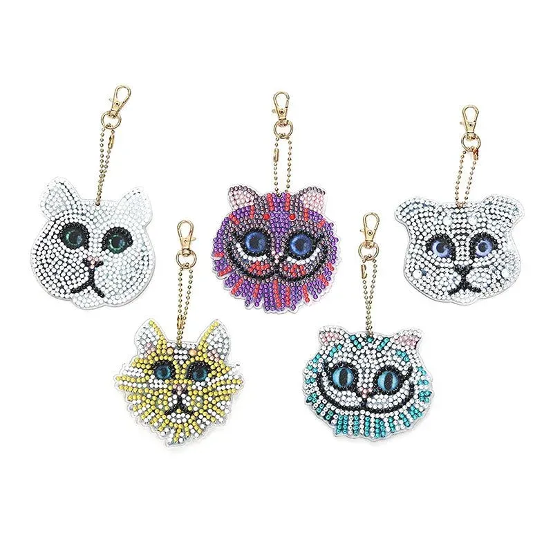 Porte-clés Diamond Painting 5D - 5 Chatons à personnaliser
