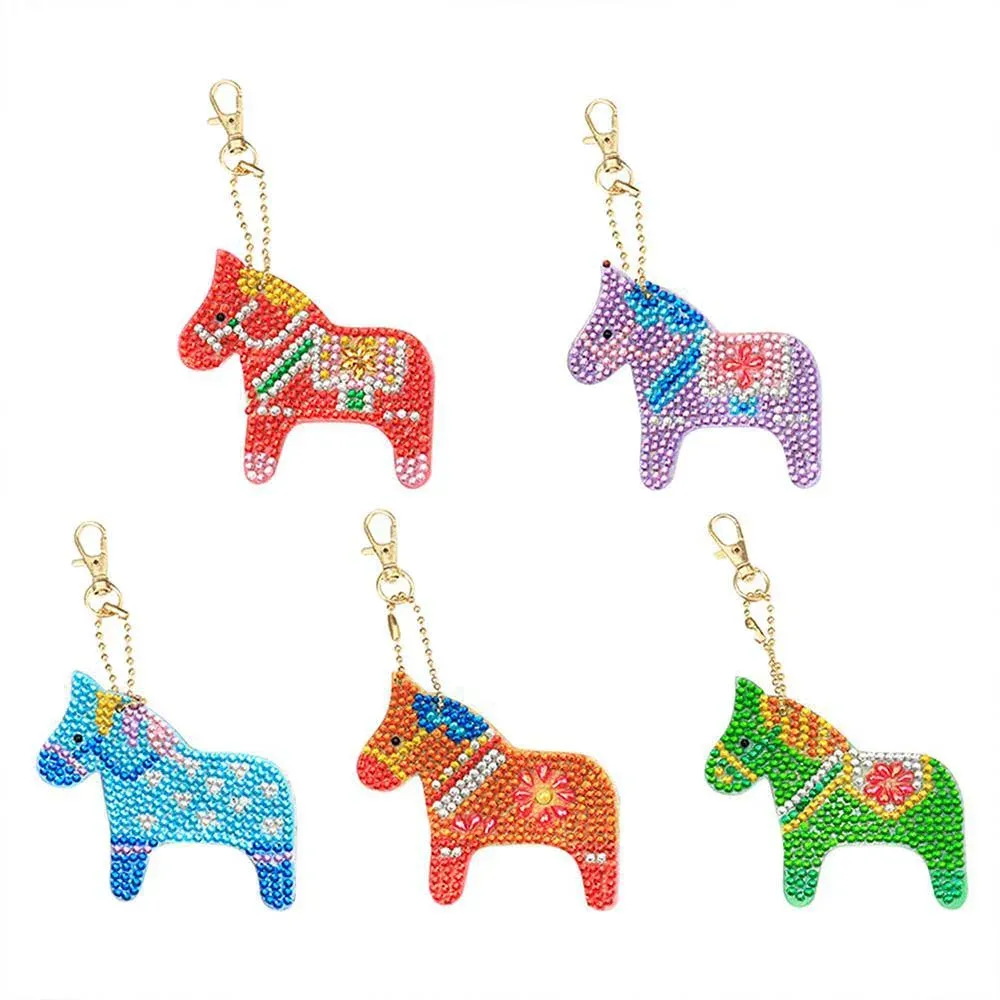 Porte-Clés Diamond Painting Chevaux - Décoration Élégante et Personnalisée